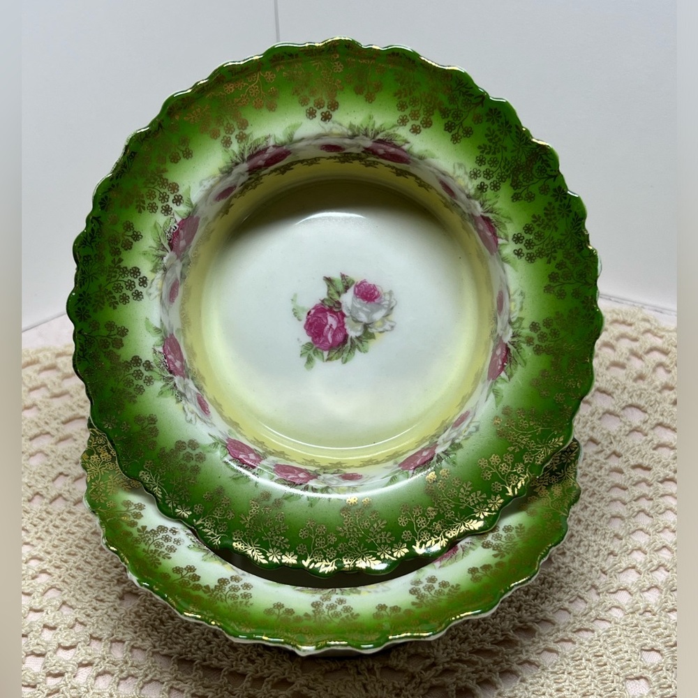 Antique CT Carl Tielsch Altwasser Ramekins – Hand Painted Floral – Germany